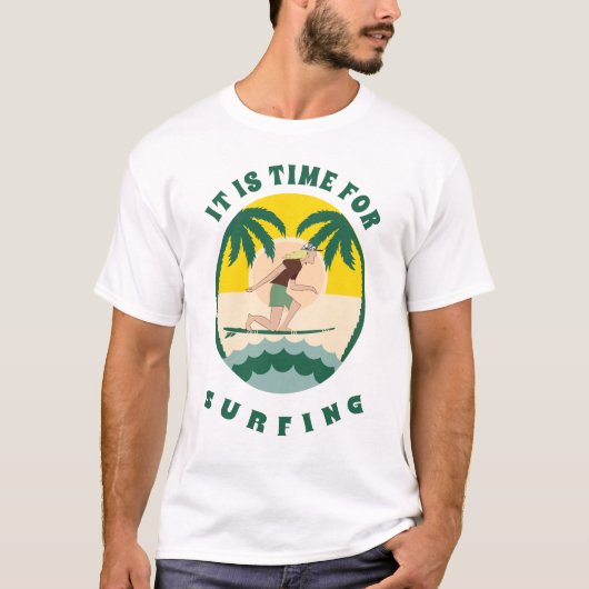 het is tijd voor surfen t-shirt (Voorkant)
