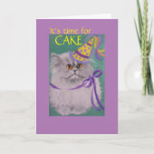 Het is tijd voor taart? / katje verjaardagskaart kaart (Voorkant)