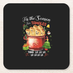 Het is tijd voor tamales Kerst Mexicaans eten Kartonnen Onderzetters
