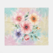 Het is tijd voor Tie Dye bloemen in bloei Fleece Deken (Voorkant (Horizontaal))