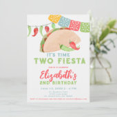 Het is tijd voor twee Fiesta 2 jaar oude verjaarda Kaart (Staand voorkant)