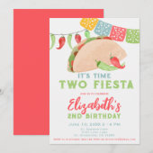 Het is tijd voor twee Fiesta 2 jaar oude verjaarda Kaart (Voorkant / Achterkant)