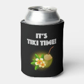 Het is Tiki tijd! Tropical Island Tiki Bar Blikjeskoeler (Blikje Voorkant)