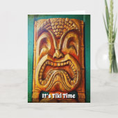 Het is Tiki Time Fun Typography Cool  Retro Kaart (Voorkant)