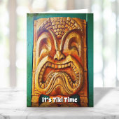 Het is Tiki Time Fun Typography Cool  Retro Kaart
