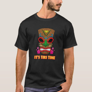 Het is Tiki Time Hawaiian Polynesiaanse zomervakan T-shirt