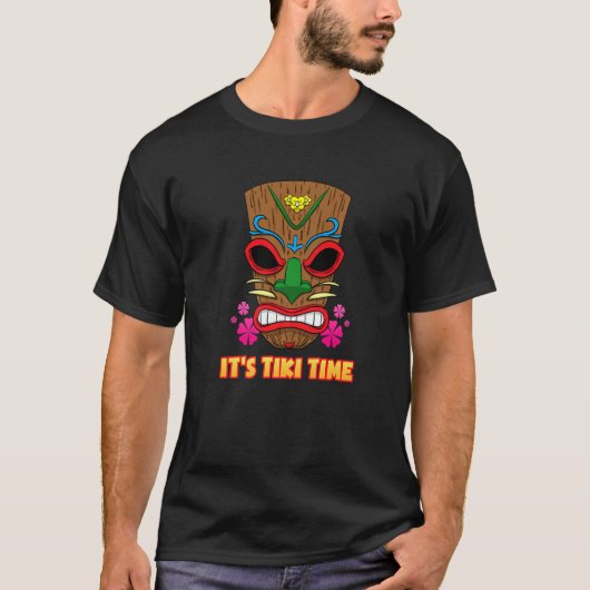 Het is Tiki Time Hawaiian Polynesiaanse zomervakan T-shirt (Voorkant)