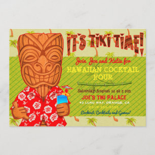 Het is Tiki Time Luau Cookout Party Kaart
