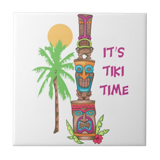 Het is Tiki Time Tegeltje (Voorkant)