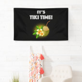 Het is Tiki Time. Tropical Island Tiki Bar Spandoek (Insitu)