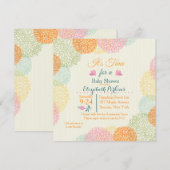 Het is Time Floral Baby shower Uitnodiging (Voorkant / Achterkant)