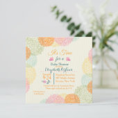 Het is Time Floral Baby shower Uitnodiging (Staand voorkant)