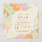 Het is Time Floral Bridal Shower Uitnodiging (Voorkant / Achterkant)