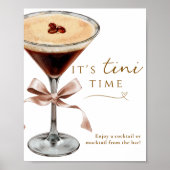Het is Tini Tijd Grappig Espresso Martini Bar Bord Poster (Voorkant)
