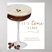 Het is Tini Tijd Grappig Espresso Martini Bar Bord Poster (Voorkant)