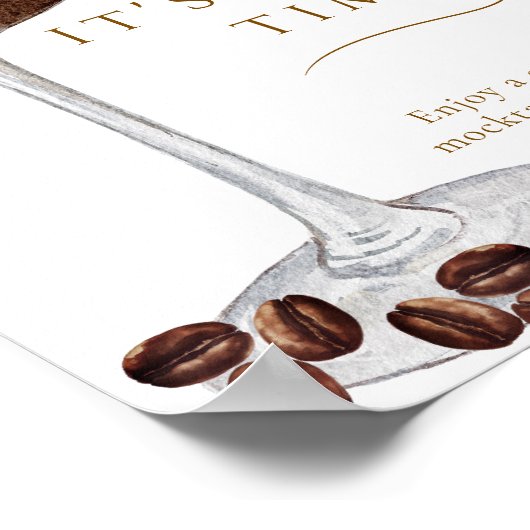 Het is tini tijd grappig espresso martini bar teke poster (Hoek)