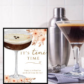 Het is Tini Time Floral Espresso Martini Bar Sign Poster