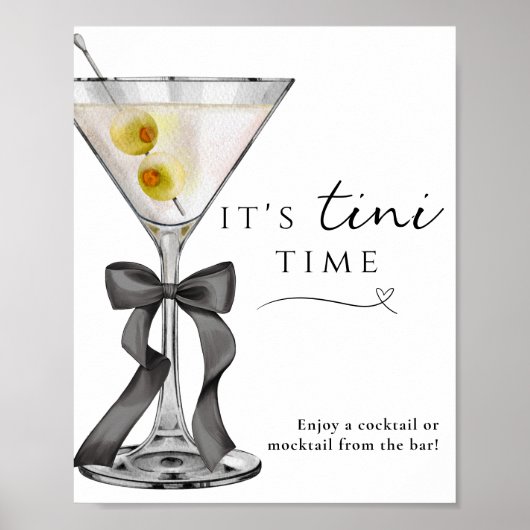 Het is Tini Time Funny Dirty Martini Bar Sign Poster (Voorkant)