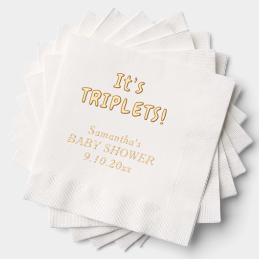 Het is Triplets Baby shower Mom-to-be Naam Folie Servetten (Insitu (Gestapeld))