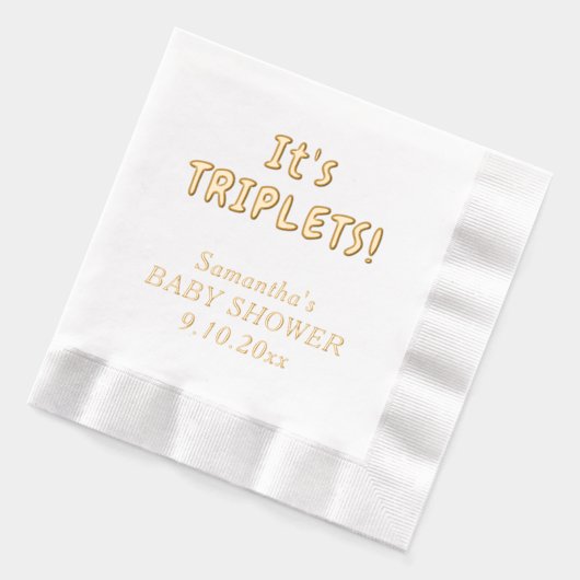 Het is Triplets Baby shower Mom-to-be Naam Folie Servetten (Links)