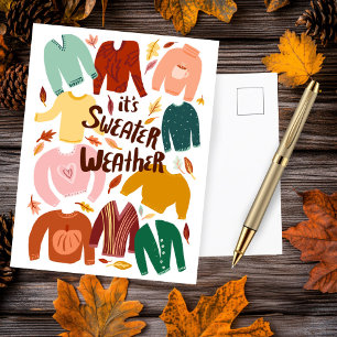Het is trui weer Herfst Eerste herfst Kerst Cute  Briefkaart