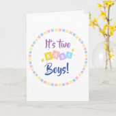 Het is twee baby jongens blauwe partij geboorte aa kaart (Gele Bloem)