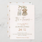 Het is tweeling boho kleding kwekerij baby shower kaart (Voorkant / Achterkant)