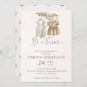 Het is tweeling boho kleding kwekerij baby shower kaart (Voorkant / Achterkant)