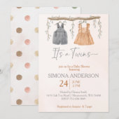 Het is tweeling boho kleding kwekerij baby shower kaart (Voorkant / Achterkant)