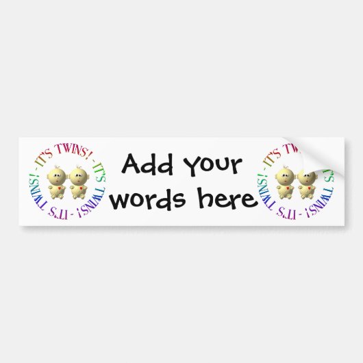 Het is tweeling! bumpersticker (Voorkant)