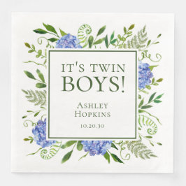 Het is Tweeling Jongens Blauwe Hortensia Jongens B Servet