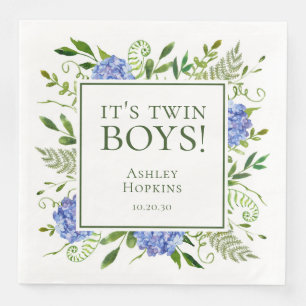 Het is Tweeling Jongens Blauwe Hortensia Jongens B Servet