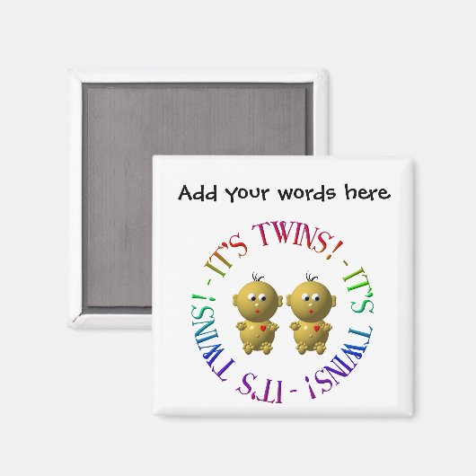 Het is tweeling! magneet (Voorkant / Achterkant)