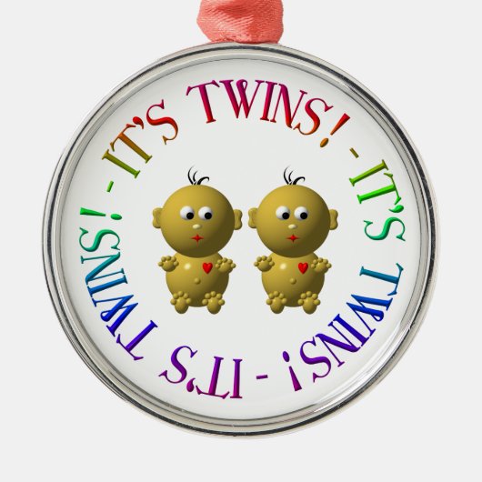 Het is tweeling! metalen ornament (Voorkant)