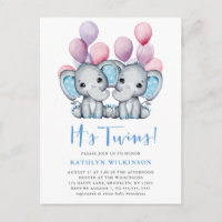 Het is tweeling olifant blauw ballon schattig Baby