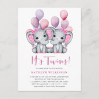 Het is tweeling olifant roze ballon schattig Baby 