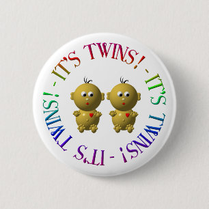 Het is tweeling! ronde button 5,7 cm