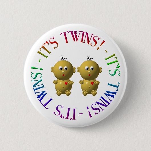 Het is tweeling! ronde button 5,7 cm (Voorkant)