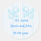 Het is tweelingpacifier ronde sticker (Voorkant)