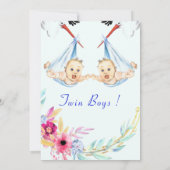 Het is Twin Boys Baby shower Invitation (Achterkant)
