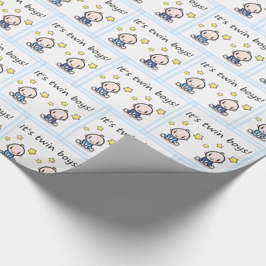 Het is twin boys cadeauverpakking, baby shower cad cadeaupapier (Hoek)