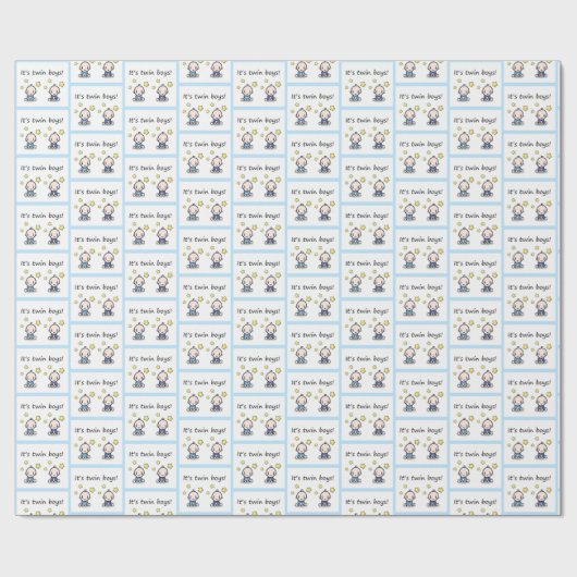 Het is twin boys cadeauverpakking, baby shower cad cadeaupapier (Vlak)