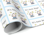Het is twin boys cadeauverpakking, baby shower cad cadeaupapier (Rol Hoek)