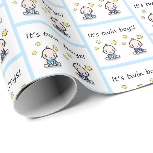 Het is twin boys cadeauverpakking, baby shower cad cadeaupapier (Rol Hoek)