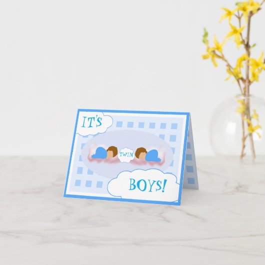 HET IS TWIN BOYS! KAART (Gele Bloem)