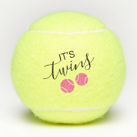 Het is Twin Girls Baby shower Gender onthulling Tennisballen (Voorkant)