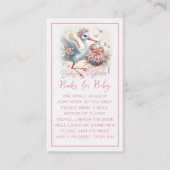 Het is Twin Girl's met Stork, Baby Girls en Flower Informatiekaartje (Voorkant)