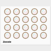 Het is Twins Baby Giraffe Gender Reveal Ronde Sticker (Vel)