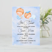 Het is Twins Baby shower Invitation Kaart (Staand voorkant)