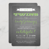 HET IS TWINS! BABY SHOWER INVITATIONS KAART (Voorkant / Achterkant)